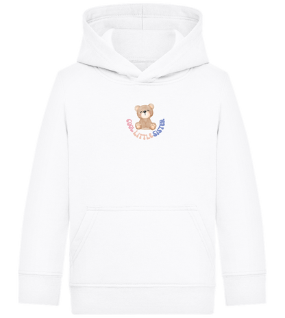 Cool Little Sister Teddy Bear Design - Comfort Kids Hoodie_WHITE_front