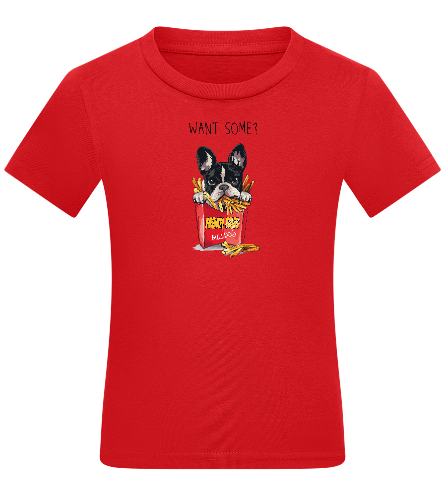 Want Some Fries Design - Comfort kids fitted t-shirt_RED_front
