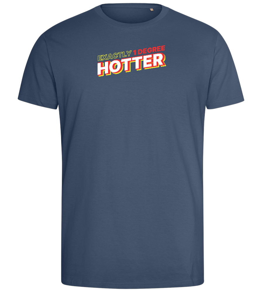 1 Degree Hotter Design - Comfort men's fitted t-shirt_DENIM_front