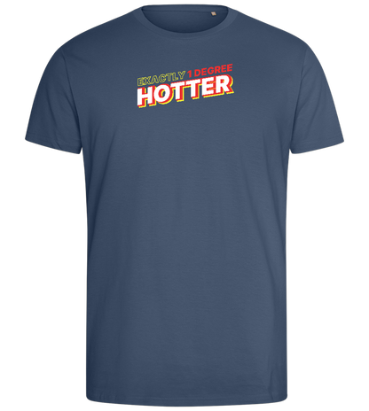 1 Degree Hotter Design - Comfort men's fitted t-shirt_DENIM_front