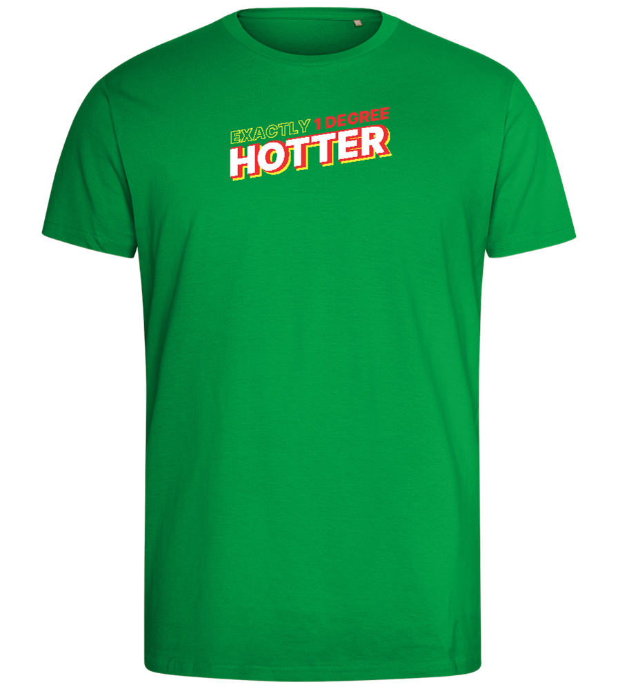 1 Degree Hotter Design - Comfort men's fitted t-shirt_MEADOW GREEN_front