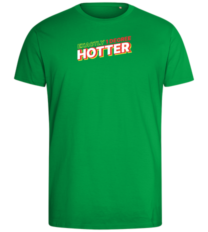 1 Degree Hotter Design - Comfort men's fitted t-shirt_MEADOW GREEN_front