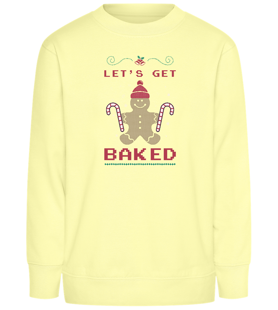 Let's Get Baked Design - Comfort Kids Sweater_AMARELO CLARO_front