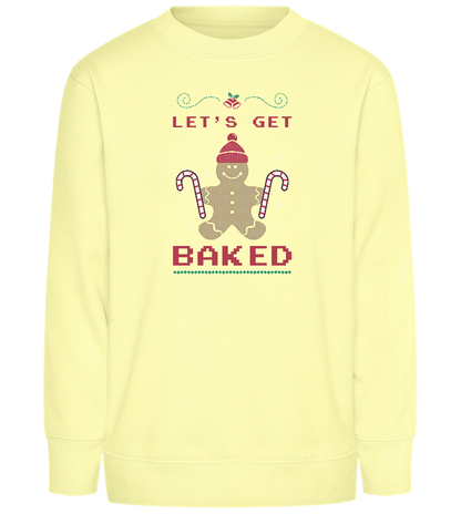 Let's Get Baked Design - Comfort Kids Sweater_AMARELO CLARO_front