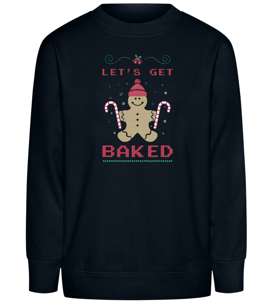 Let's Get Baked Design - Comfort Kids Sweater_BLACK_front