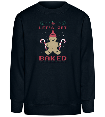 Let's Get Baked Design - Comfort Kids Sweater_BLACK_front