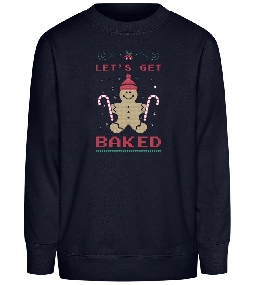 Let's Get Baked Design - Comfort Kids Sweater_FRENCH NAVY_front