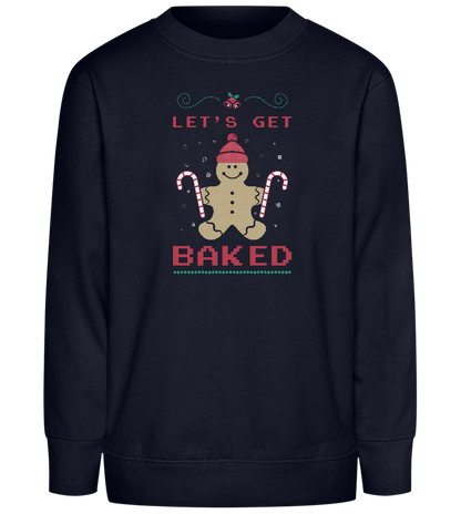 Let's Get Baked Design - Comfort Kids Sweater_FRENCH NAVY_front