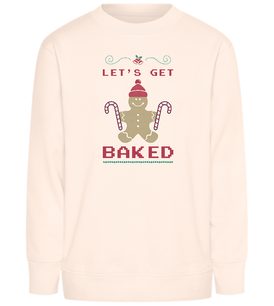 Let's Get Baked Design - Comfort Kids Sweater_LIGHT PEACH ROSE_front