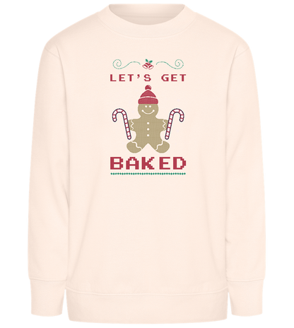 Let's Get Baked Design - Comfort Kids Sweater_LIGHT PEACH ROSE_front