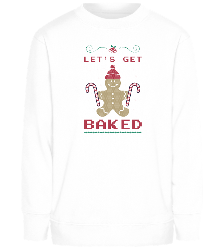 Let's Get Baked Design - Comfort Kids Sweater_WHITE_front