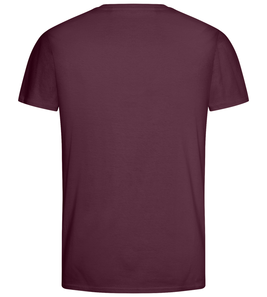 Watercolor Cathedral Design - Basic men's fitted t-shirt_BORDEAUX_back