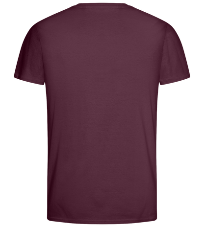 Watercolor Cathedral Design - Basic men's fitted t-shirt_BORDEAUX_back