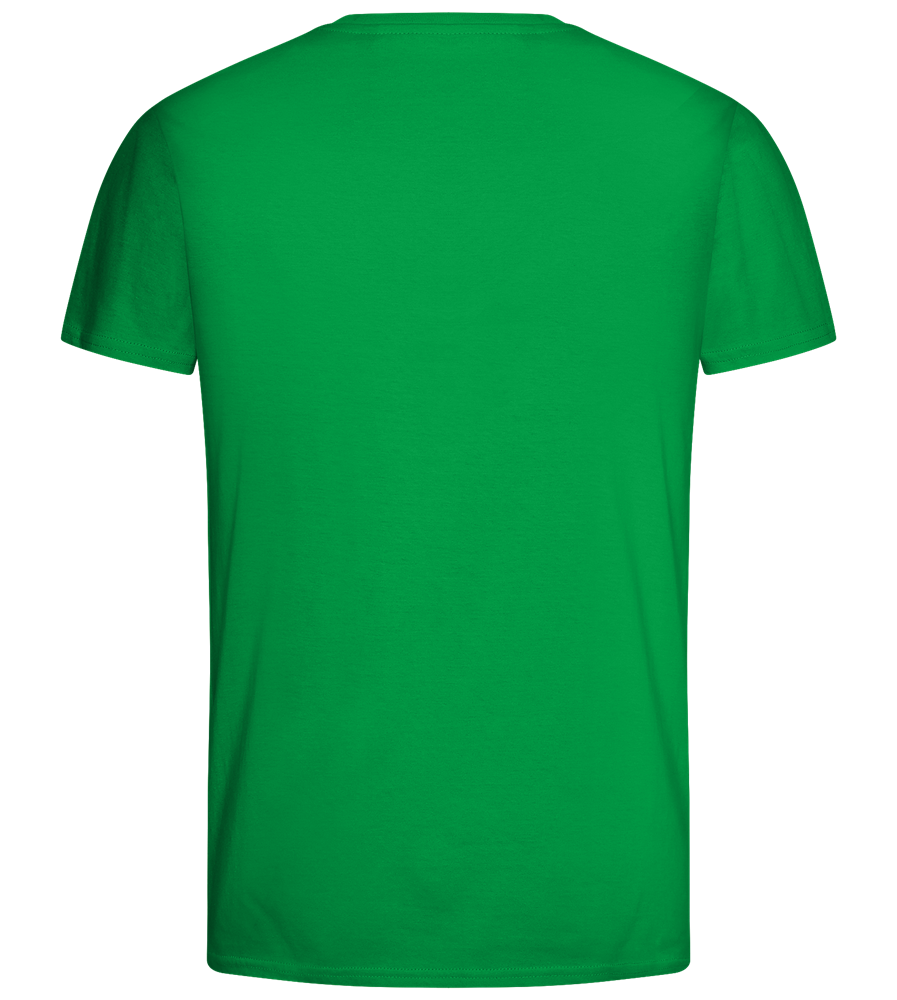 Watercolor Cathedral Design - Basic men's fitted t-shirt_MEADOW GREEN_back