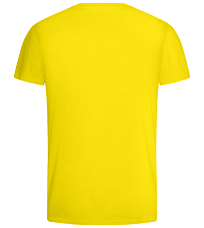 Watercolor Cathedral Design - Basic men's fitted t-shirt_YELLOW_back