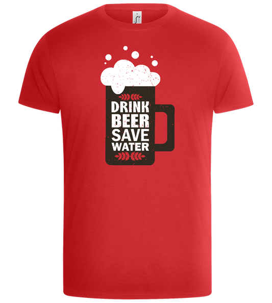 Drink Beer Save Water Beer Mug Design - Basic Unisex T-Shirt_RED_front