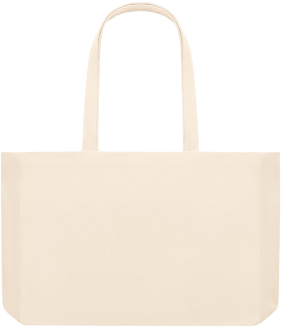 Basic large recycled beach tote bag_BEIGE_front