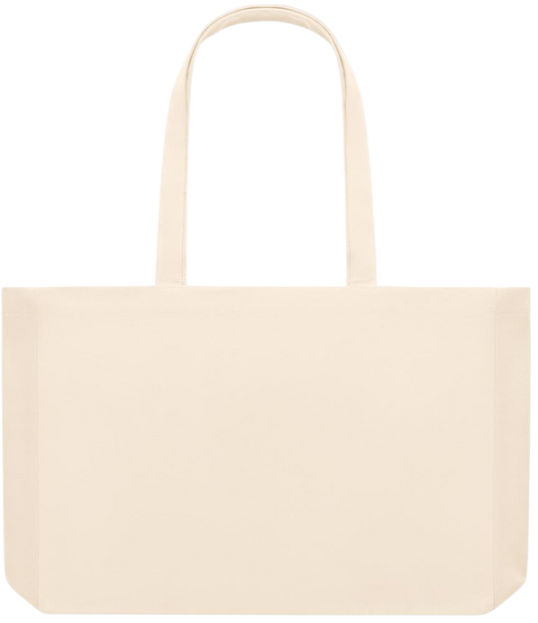 Basic large recycled beach tote bag_BEIGE_front