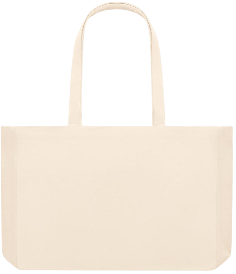 Premium large recycled beach tote bag_BEIGE_front