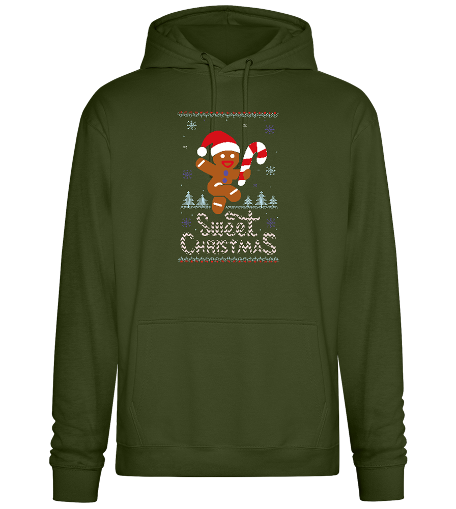 Gingerbread Man Design - Premium Essential Unisex Hoodie_ARMY_front