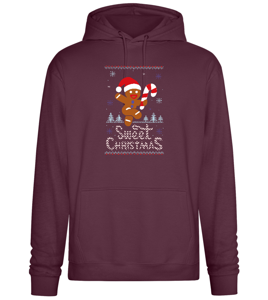 Gingerbread Man Design - Premium Essential Unisex Hoodie_BORDEAUX_front