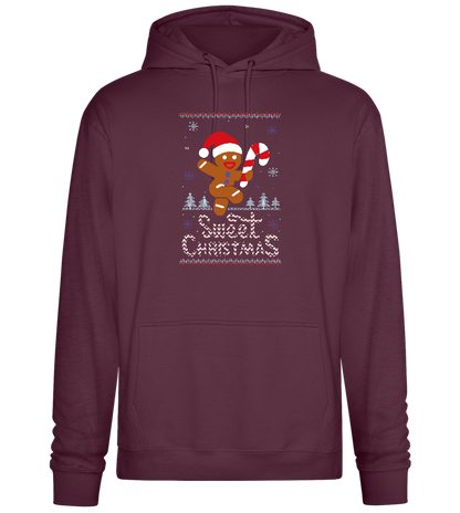 Gingerbread Man Design - Premium Essential Unisex Hoodie_BORDEAUX_front