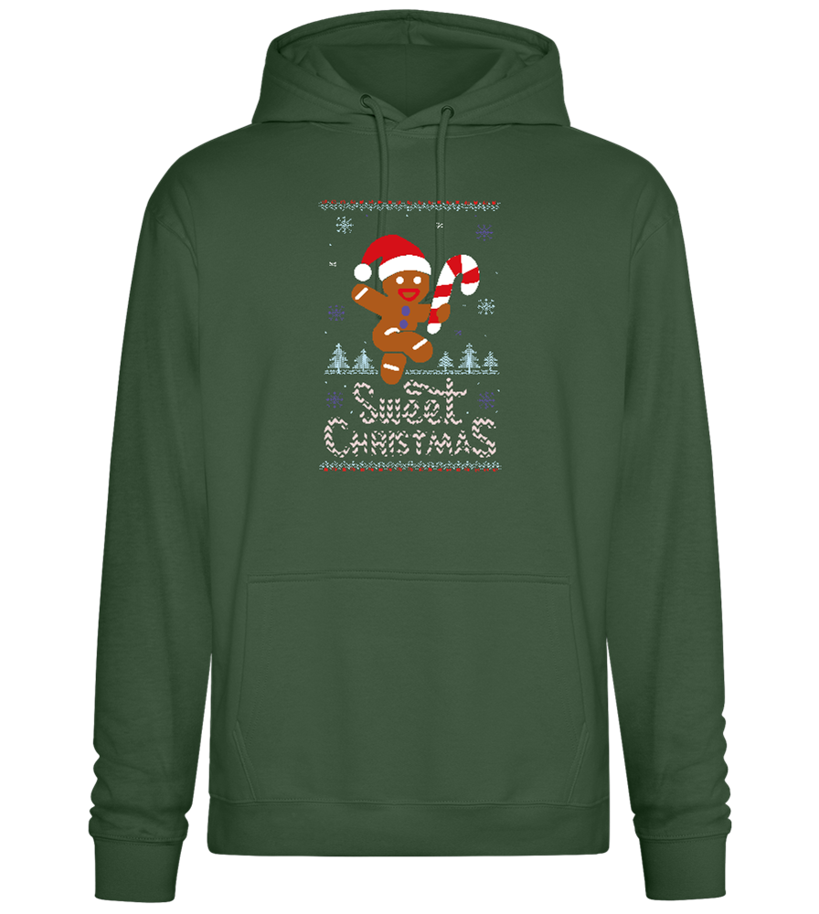 Gingerbread Man Design - Premium Essential Unisex Hoodie_GREEN BOTTLE_front