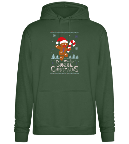 Gingerbread Man Design - Premium Essential Unisex Hoodie_GREEN BOTTLE_front