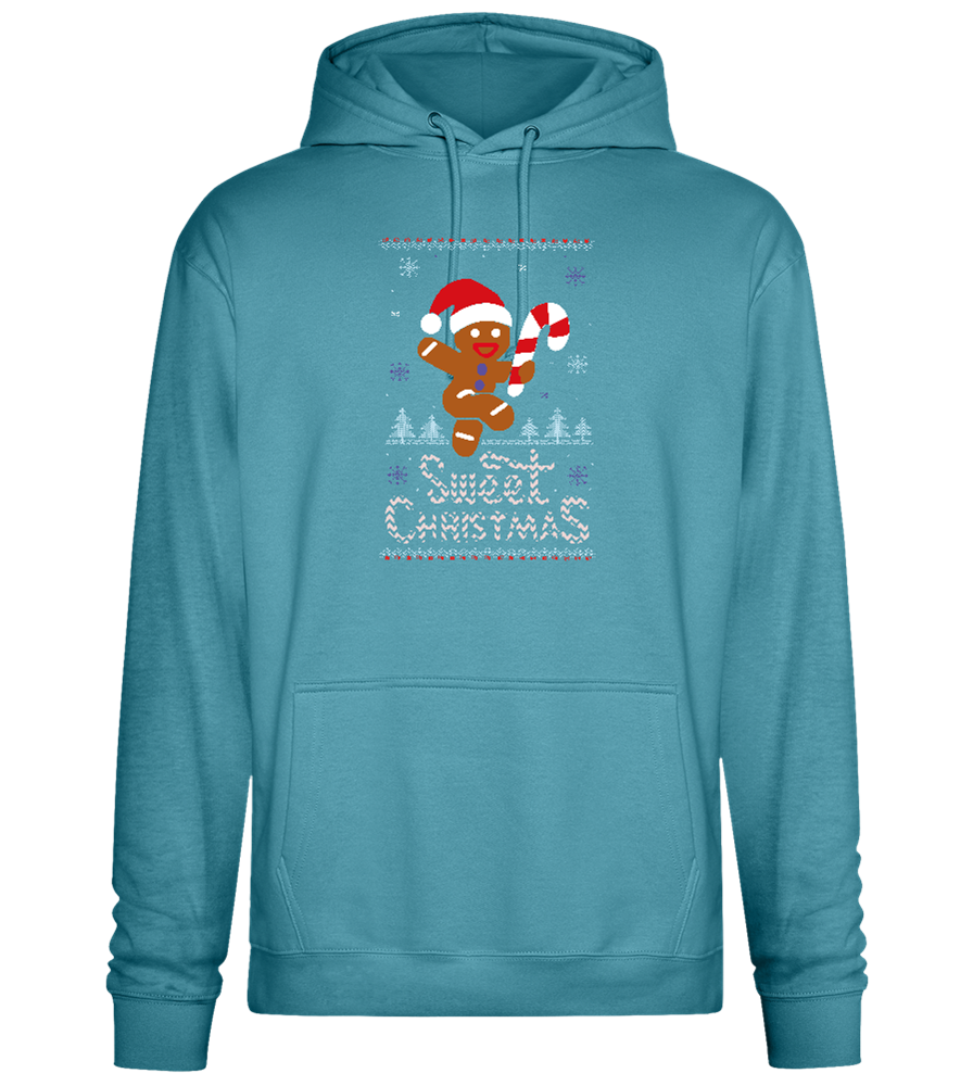 Gingerbread Man Design - Premium Essential Unisex Hoodie_POOL BLUE_front