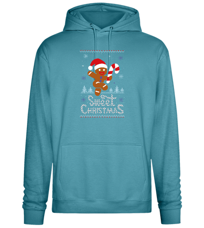 Gingerbread Man Design - Premium Essential Unisex Hoodie_POOL BLUE_front