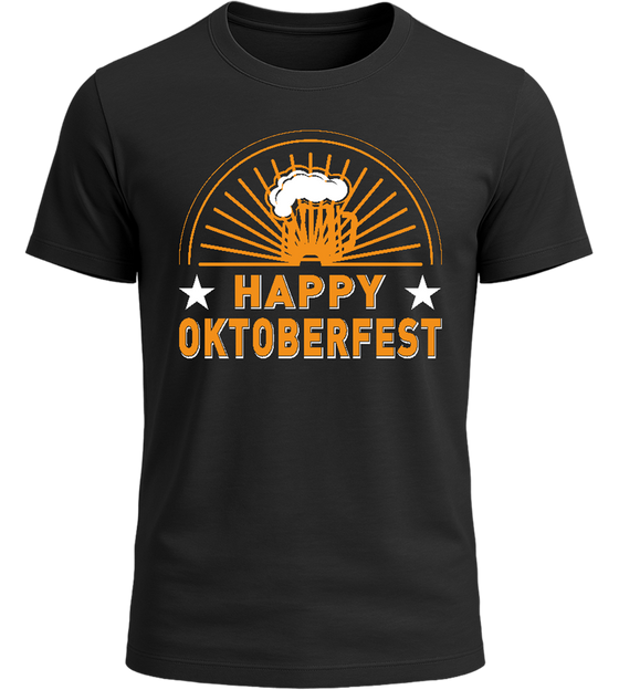 Happy Oktoberfest Beer Design - Basic Unisex T-Shirt_DEEP BLACK_front