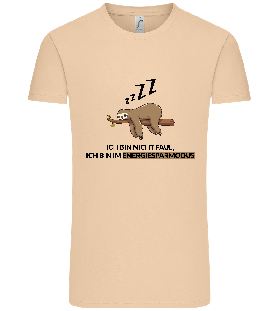 Energy Saving Mode Design - Premium men's t-shirt_SAND_front