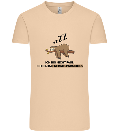 Energy Saving Mode Design - Premium men's t-shirt_SAND_front