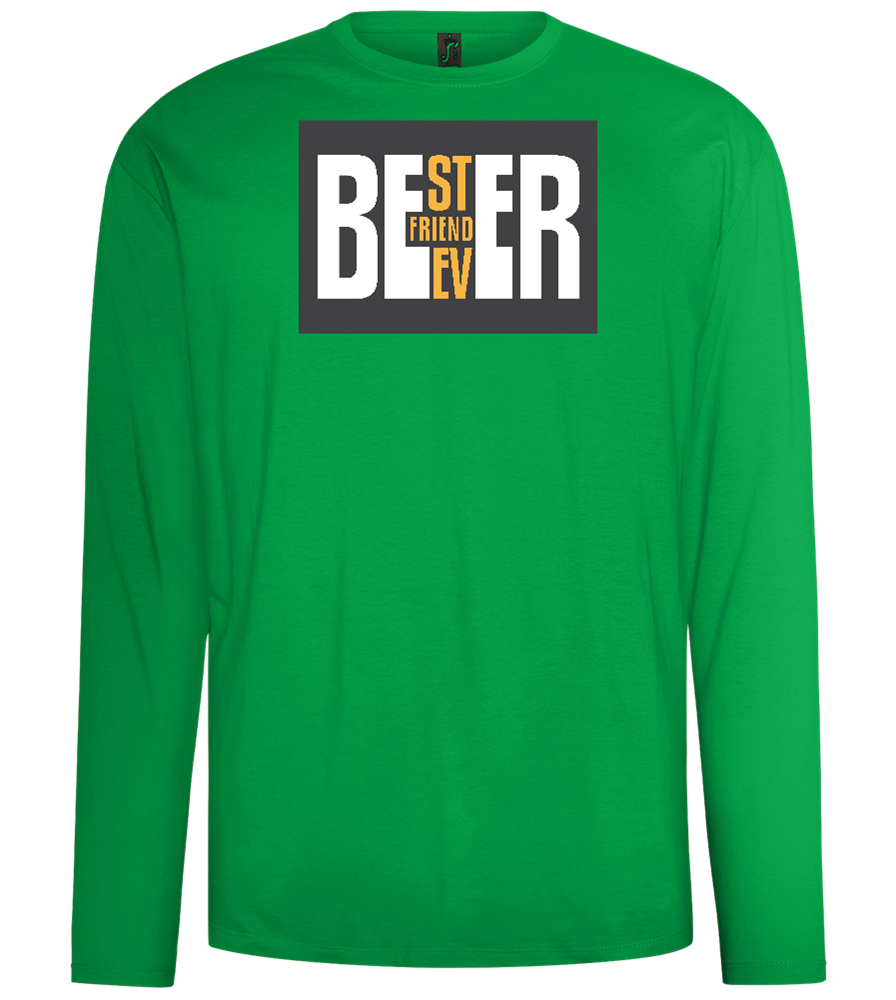 Beer Best Friend Design - Comfort men's long sleeve t-shirt_MEADOW GREEN_front