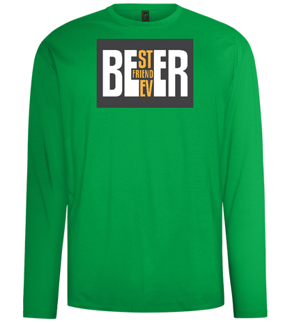 Beer Best Friend Design - Comfort men's long sleeve t-shirt_MEADOW GREEN_front