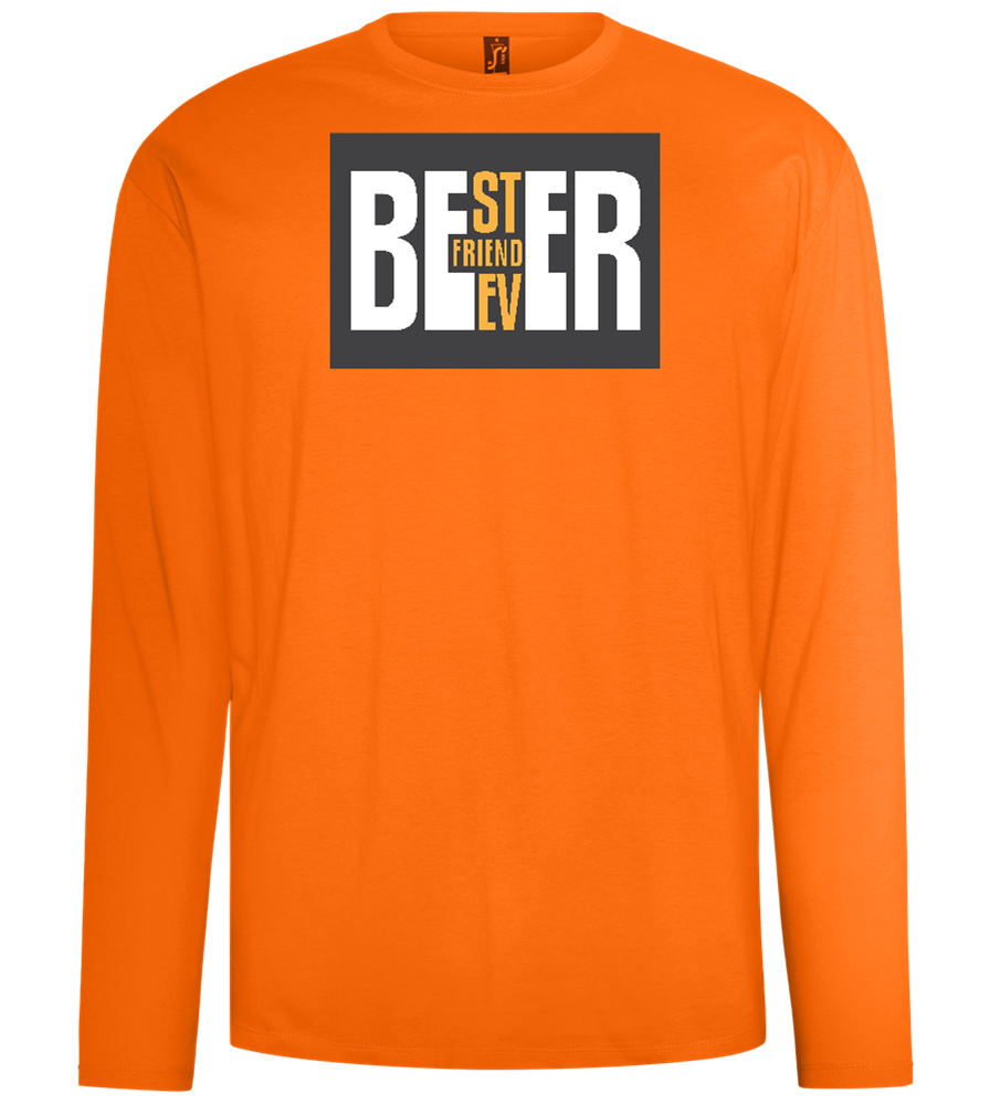 Beer Best Friend Design - Comfort men's long sleeve t-shirt_ORANGE_front