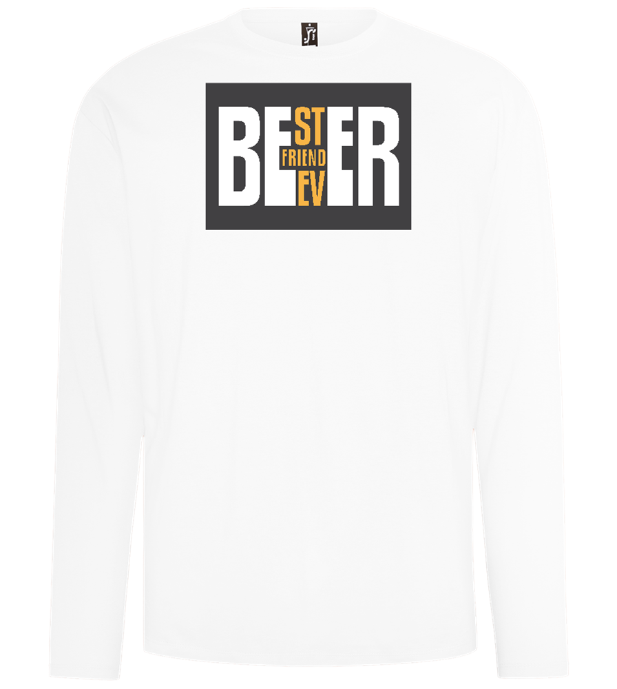 Beer Best Friend Design - Comfort men's long sleeve t-shirt_WHITE_front