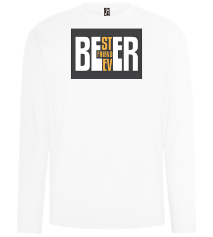 Beer Best Friend Design - Comfort men's long sleeve t-shirt_WHITE_front