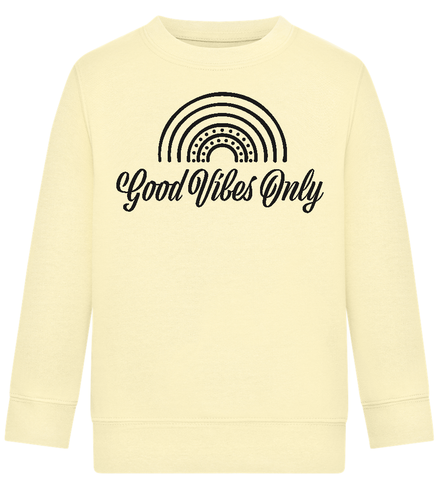 Good Vibes Only Design - Comfort Kids Sweater_AMARELO CLARO_front