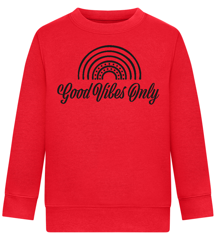 Good Vibes Only Design - Comfort Kids Sweater_BRIGHT RED_front