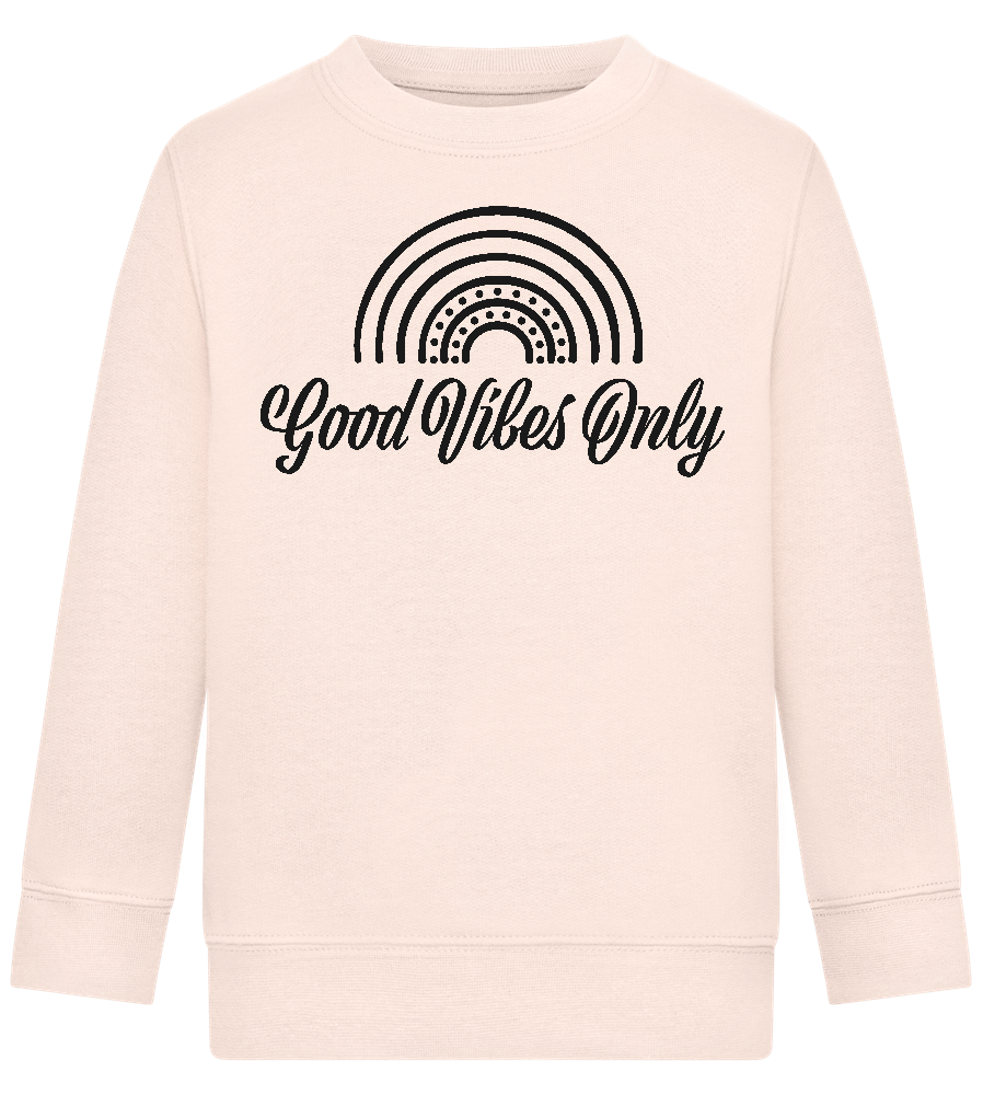 Good Vibes Only Design - Comfort Kids Sweater_LIGHT PEACH ROSE_front