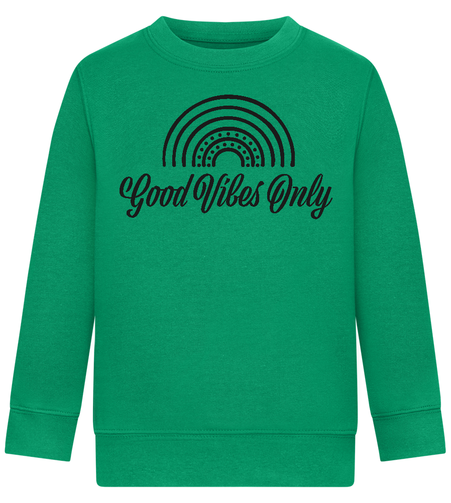 Good Vibes Only Design - Comfort Kids Sweater_MEADOW GREEN_front