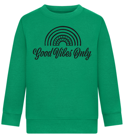 Good Vibes Only Design - Comfort Kids Sweater_MEADOW GREEN_front