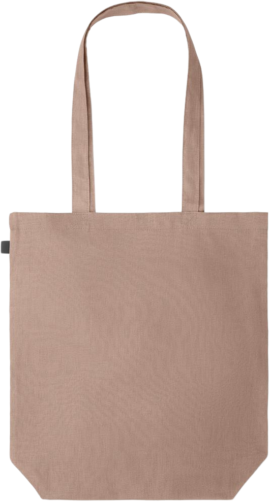 Zodiac Leo Design - Premium colored organic hemp tote bag_BROWN_back