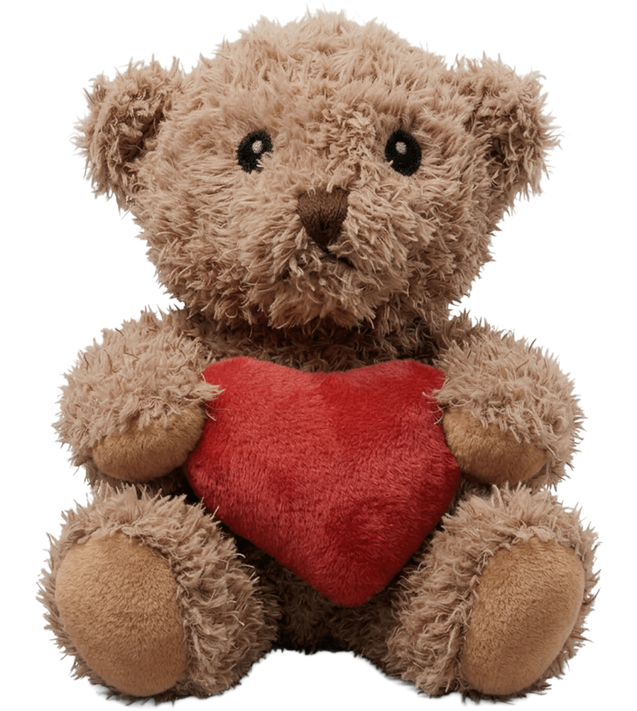 Teddy bear plush with heart_RED_front