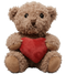 Teddy bear plush with heart_RED_front