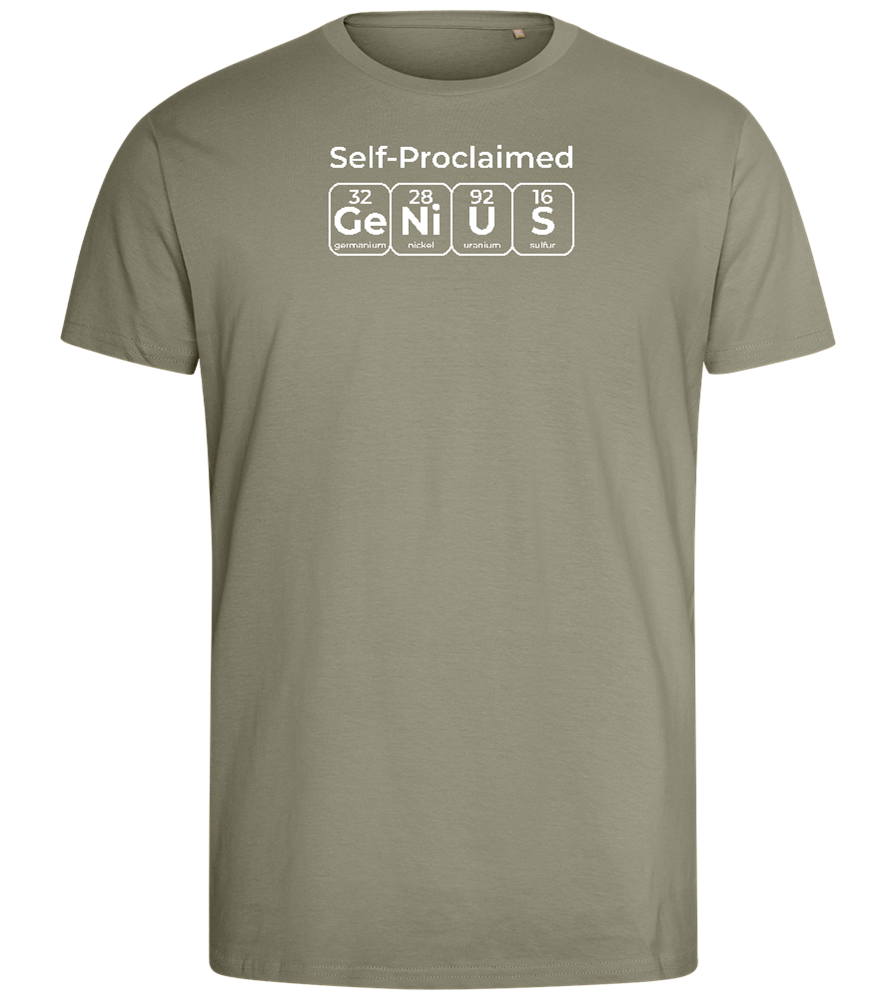 Genius Periodic Table Design - Comfort men's fitted t-shirt_KHAKI_front