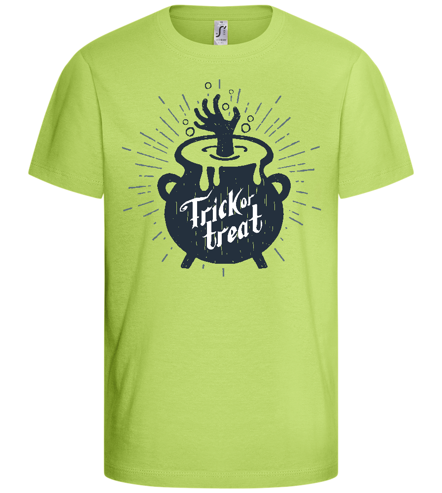 Spooky Cauldron Design - Basic kids t-shirt_GREEN APPLE_front