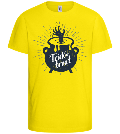 Spooky Cauldron Design - Basic kids t-shirt_YELLOW_front