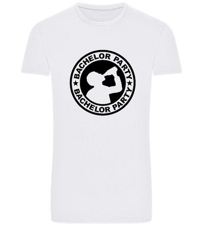 Emblem Bachelor Party Design - Basic men's fitted t-shirt_WHITE_front